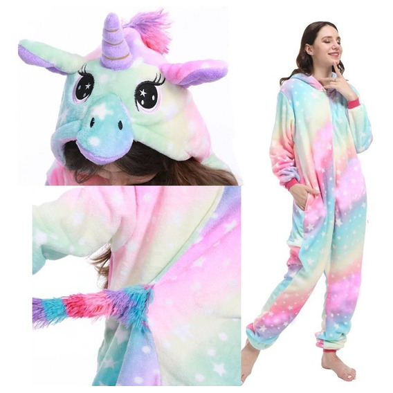 Pijama Unicornio Para Adulto Invierno Talles M L