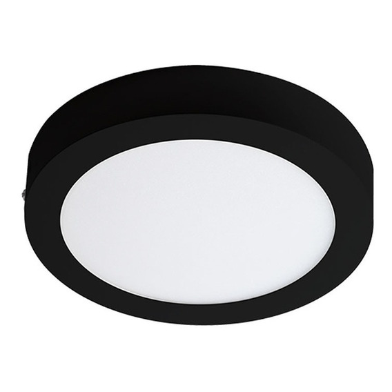 Panel Led 24w Aplicar Redondo Negro Calido Frio 2040 Lumens