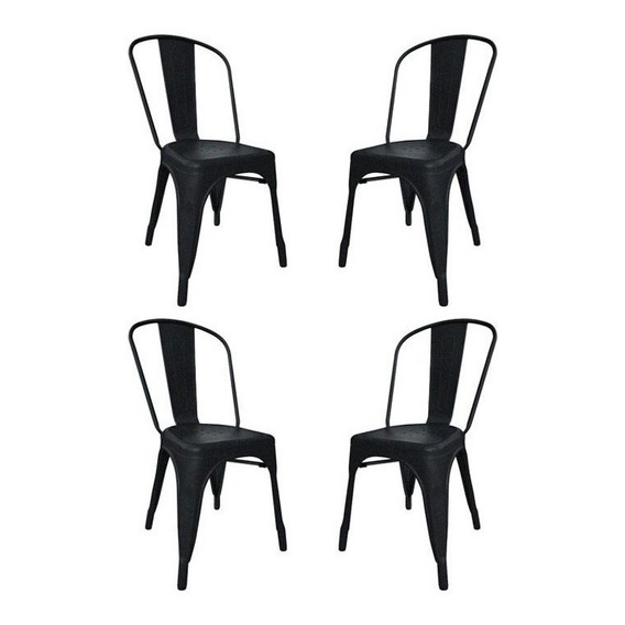 Set X4 Sillas Tolix - Desillas Cantidad de sillas por set 4 Color de la estructura de la silla Negro microtexturado