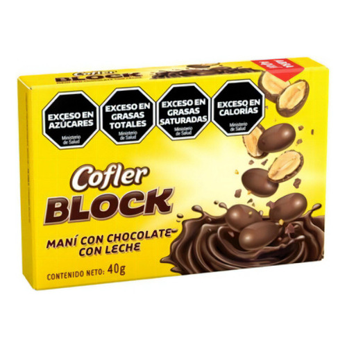 Mani con chocolate cofler Block caja por 40g arcor