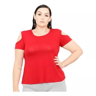 Roupa Feminina Blusa Bata De Malha Viscolycra Plus Size