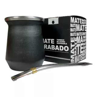 Mate De Acero Inoxidable Tipo Stanley + Caja Y Bombilla