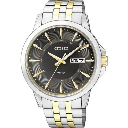 Reloj Citizen Quartz Analog Bf201852h Hombre Color de la malla Plateado/Dorado Color del bisel Plateado Color del fondo Negro