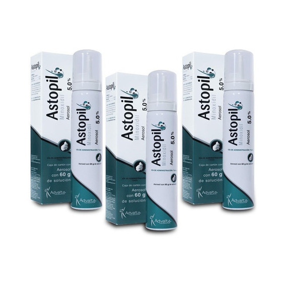 Astopil Minoxidil 5% Espuma 60ml - 3 Pack