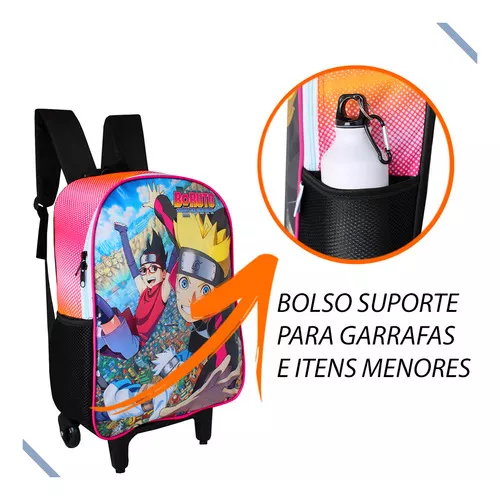 Mochila Rodinhas Naruto Next Generations + Lancheira Boruto Cor