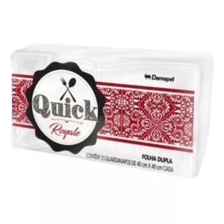 Guardanapo Folha Dupla Quick Royale 40cm X 40cm Pct. 25 Unid