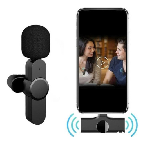 Micrófono de solapa Lavalier negro para Android tipo C