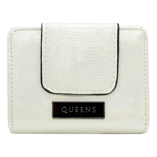 Queens Billetera Mujer Cuero Sintético Qw23 Small Plateado Color Qw23small-natural