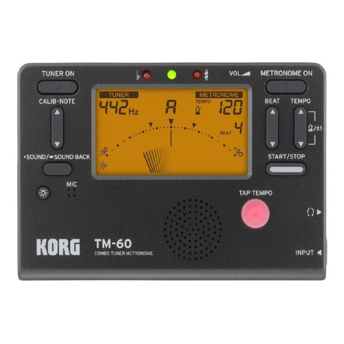 Afinador de instrumento cromático Korg TM-60C-BK color negro