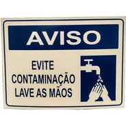 Placa De Pvc - Aviso - Evite Contaminação Lave As Mãos 20x15
