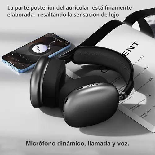 Audífonos Inalámbrico Diadema Con Microfono Bluetooth 5,0 Color Negro