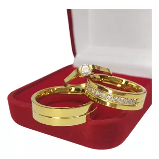 Alianças Banhada Ouro 18k Casamento Tradicional Noivado Anel