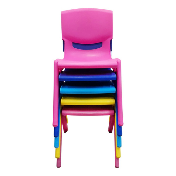 Silla Sillita Plastica Apilable Reforzada Niños Colores X 10