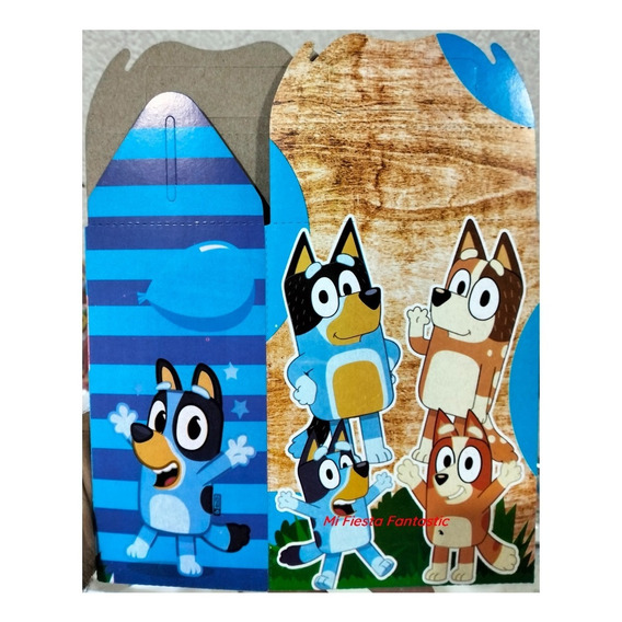 Perros Bluey Bingo Bandit Paq 50 Dulceros Cajitas Bolo Feliz