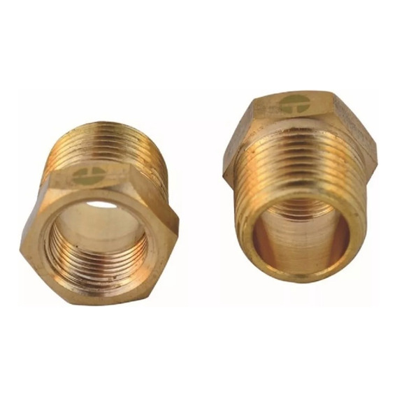 Pack 2 Bushing - Niple Laton 1/2 He X 1/4 Hi - Taumm