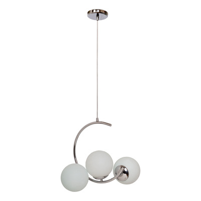 Lampara Colgante Tripli C 3 Luces Cromo Opal Apto Led G9