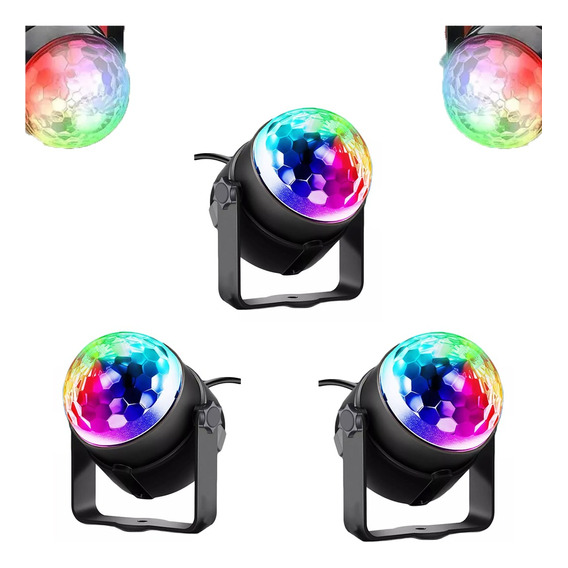 3pz Lampara Proyector Reflector Giratorio Luz Led Multicolor
