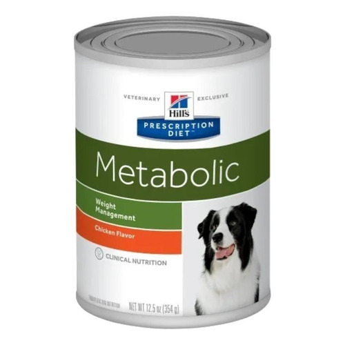 Alimento Hill's Prescription Diet Metabolic para perro adulto todos los tamaños sabor pollo en lata de 354g