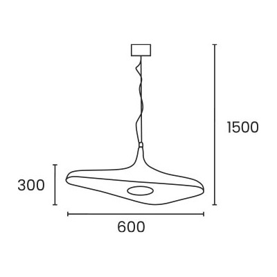 Colgante Led Akaki S Negro 15w  Diseño Moderno 60cm Dab