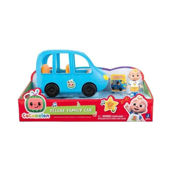 Cocomelon Auto Paseo Familiar C/sonido + 5 Fig Int Cmw0104 Color Azul Personaje JJ