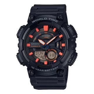 Relógio Casio Masculino Standard Aeq-110w-1a2vdf Cor Da Correia Preto