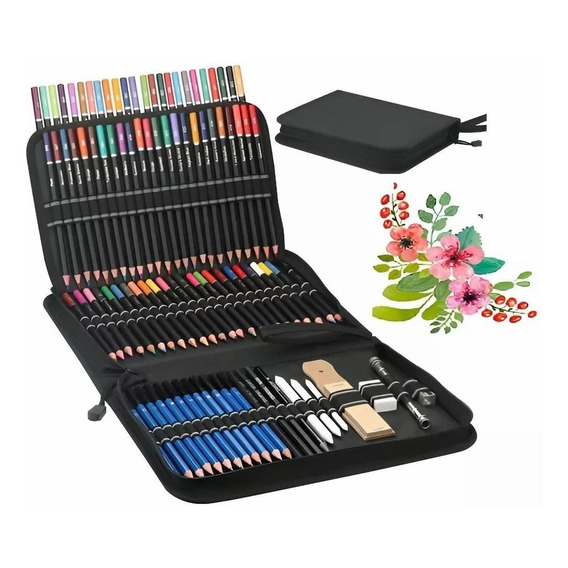 Kit Lapices Dibujo Colores 95 Piezas Profesional