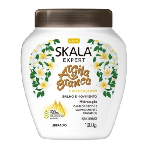 Skala Argila Blanca Máscara Vegana Pelo Seco Y Dañado X 1kg