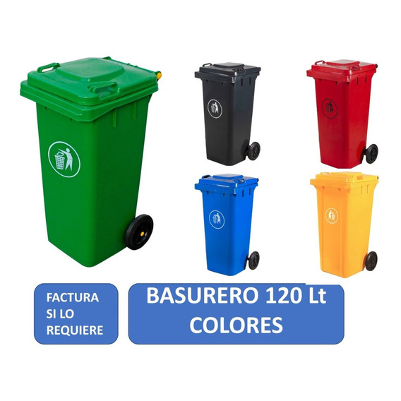 Contenedor De Basura 120 Litros Color Verde