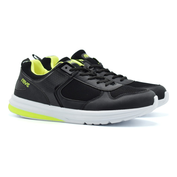 Zapatilla Deportiva Negra Y Amarillo Copiapo Hombre Rave