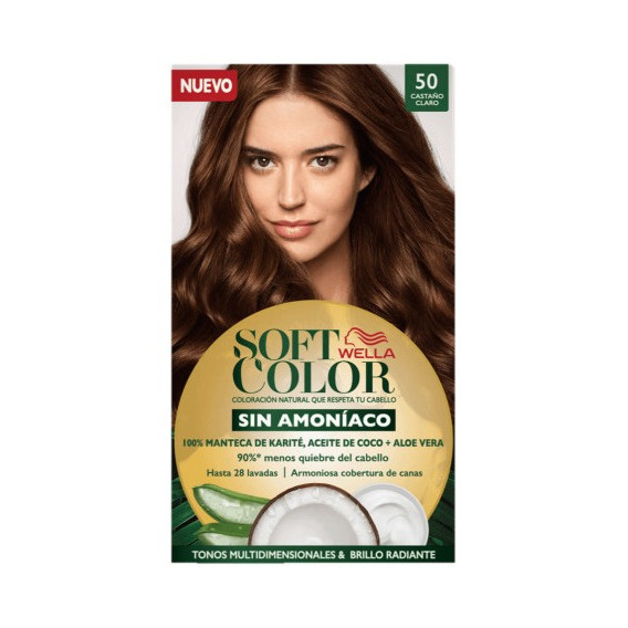 Kit Tinta Wella Professionals  Soft color Tinte de cabello tono 50 castaño claro para cabello