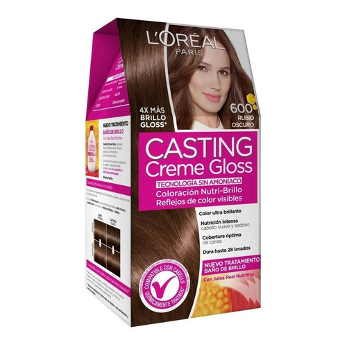 Kit Tinta L'Oréal Paris  Casting creme gloss Casting creme gloss tono 600 rubio oscuro 15Vol. para cabello