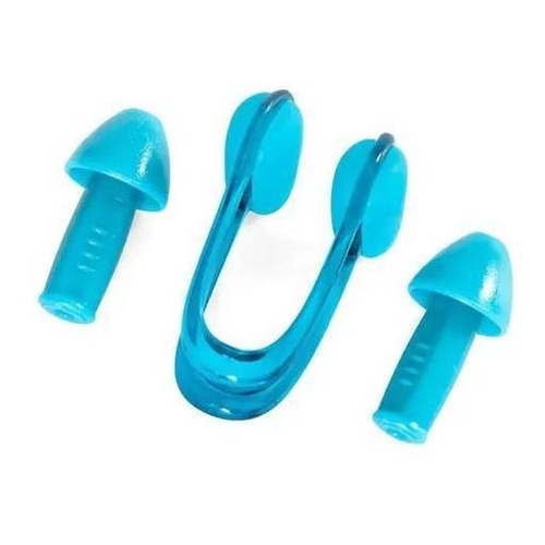 Protector de orejas para nadar, pinza nasal, color azul