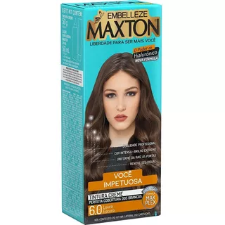 Kit Tinte Maxton  Tintura Creme Tom 6.0 Loiro Escuro Para Cabelo