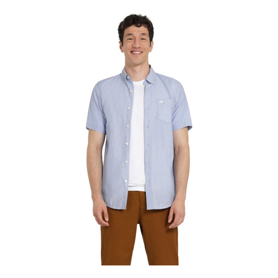 Camisa Hombre Woven Refine Sl Regular Fit Azul Dockers