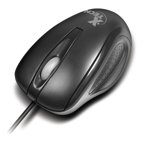 Mouse 3d De Tres Botones Con Cable Xtech Xtm-175 Color Negro