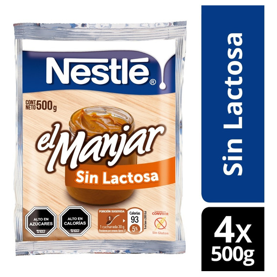 Manjar Nestlé® Sin Lactosa 500g X4 Bolsas