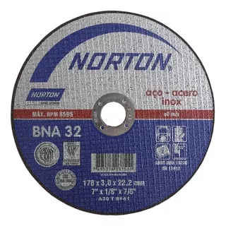 Disco De Corte Para Aço/inox 178x3x22,22mm Bna32 Norton