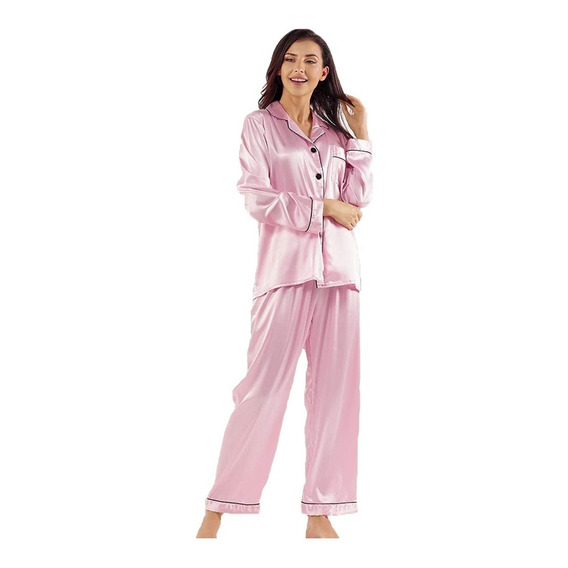 Pijama De Mujer Pantalones De Pijama Miveni De Seda 2 Piezas