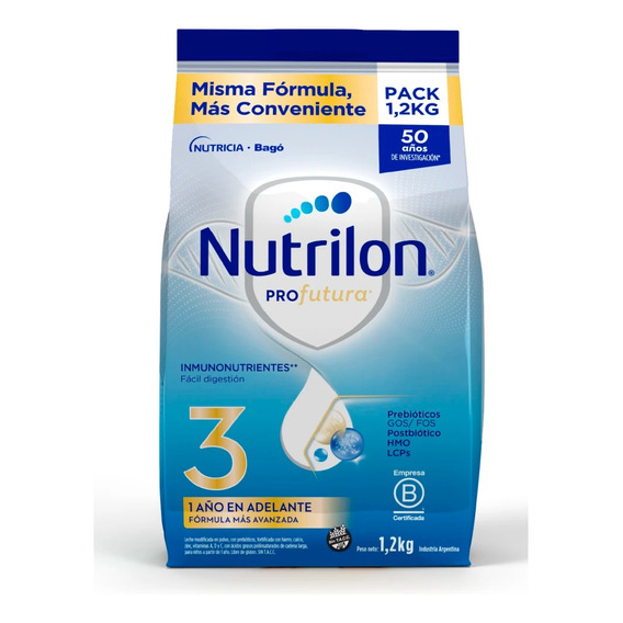 Leche En Polvo Nutrilon Profutura 3 Pouch 1.2kg X1 Unidad