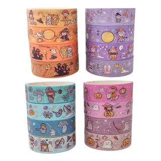 16 Washi Tapes Decorativas Journal Scrapbooking Cinta Kawaii Color Surtido