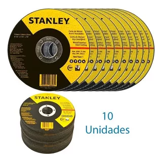 10 Disco Corte Fino Metais Aço Inox 4.1/2x 1mm X7/8 Stanley