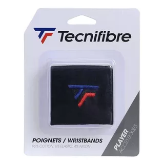 Munhequeira Tecnifibre Curta Preta - Pack Com 02 Unidades