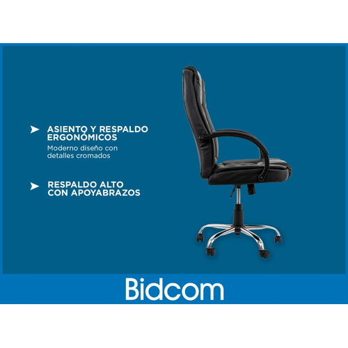 Silla De Oficina Gerencial Gadnic Con Ruedas Giratoria Color Negro