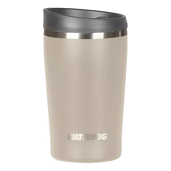 Vaso Taza Térmica Tapa Hermética Waterdog American 380 Ml Cc Color Concreto / Beige