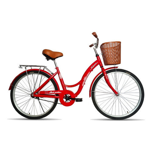 Bicicleta urbana femenina Black Panther Urbana SAHARA R26 1v freno contrapedal color rojo con pie de apoyo