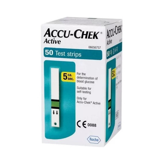 Tiras Reactivas Accu-chek Active Caja X50 Roche Promoción Color Blanco