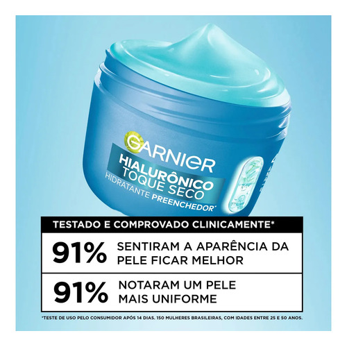 Garnier, Gel Creme Hidratante Facial Preenchedor Toque Seco, com Ácido Hialurônico, Niacin... Garnier, Gel Creme Hidratante Facial Preenchedor Toque Seco, com Ácido Hialurônico, Niacin...