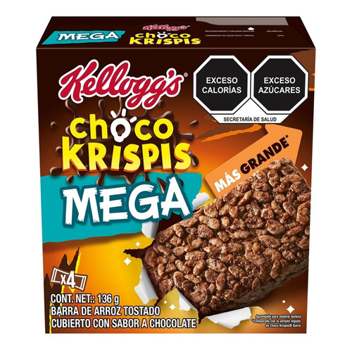 3 Pzs Kelloggs Barras De Cereal Arroz Chocolate Mega Choco K