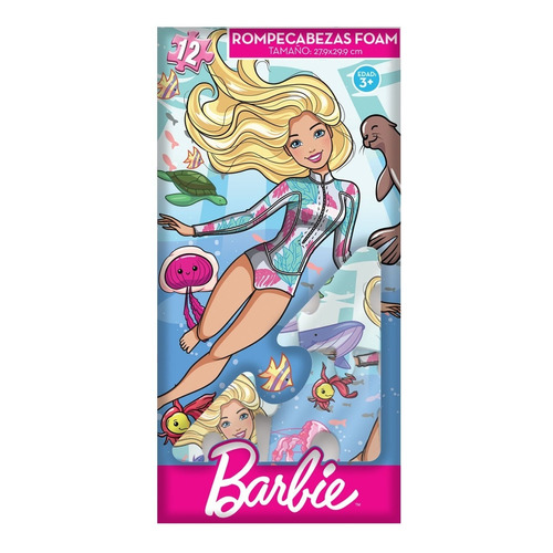 Rompecabezas Novelty Barbie Foam Caja Carton De 12 Piezas