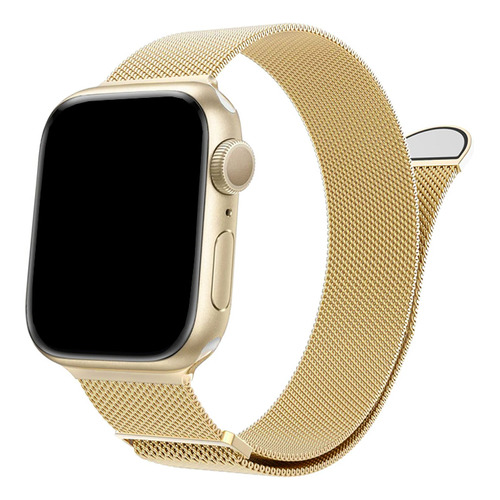 Correa De Acero Inoxidable Magnética Para Apple Watch 38 / 40 / 41 Mm - Color Dorado - Marca Cellbox